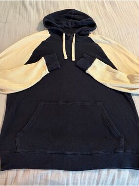 Banana Republic Men’s Navy and Cream Raglan Cotton Lightweight Hoodie Sz XL
